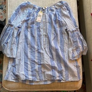 Sophie Max blouse // XS // blue and white